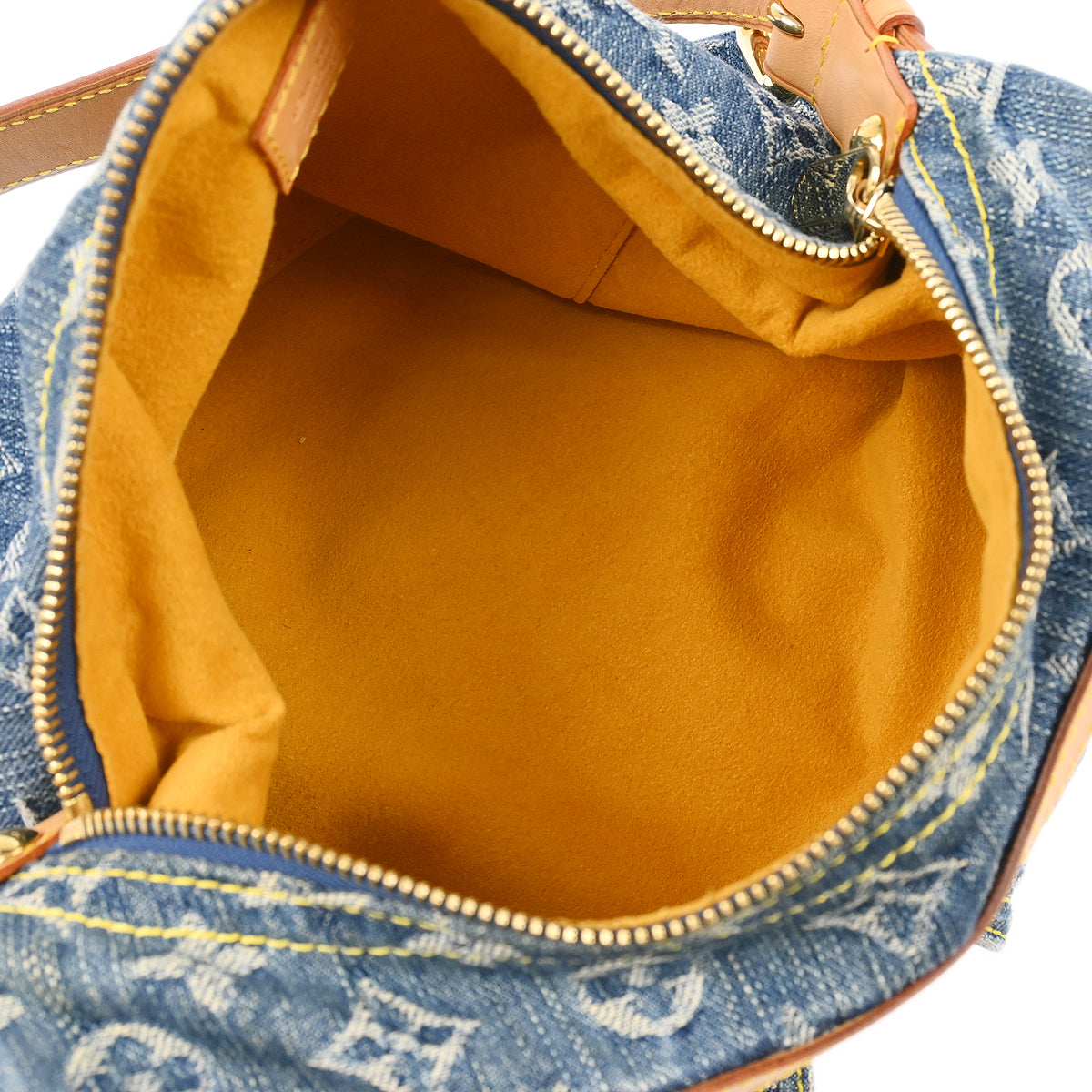 Louis Vuitton 2006 Blue Monogram Denim Baggy PM Shoulder Bag M95049