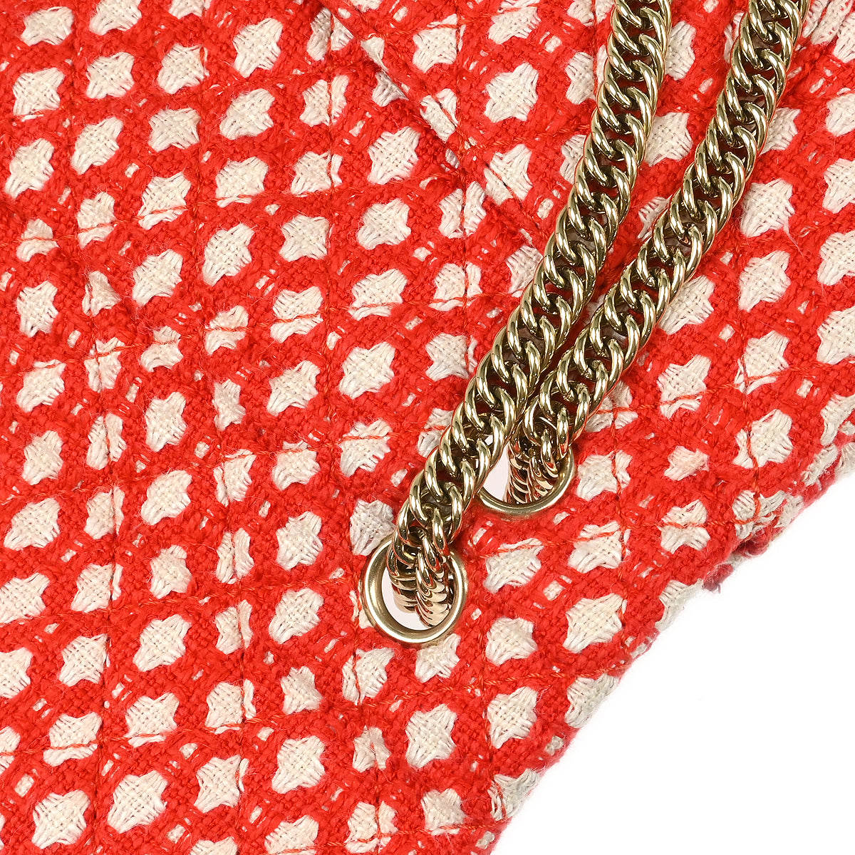 Chanel 2008-2009 Red Cotton Medium Classic Double Flap Shoulder Bag