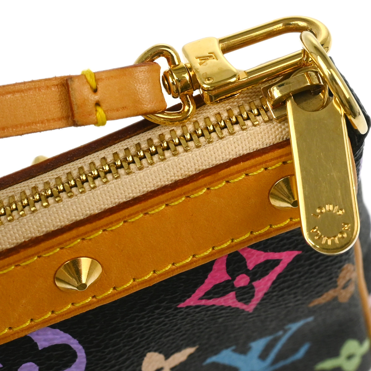 Louis Vuitton 2003 Black Multicolor Pochette Accessoires Handbag M92648