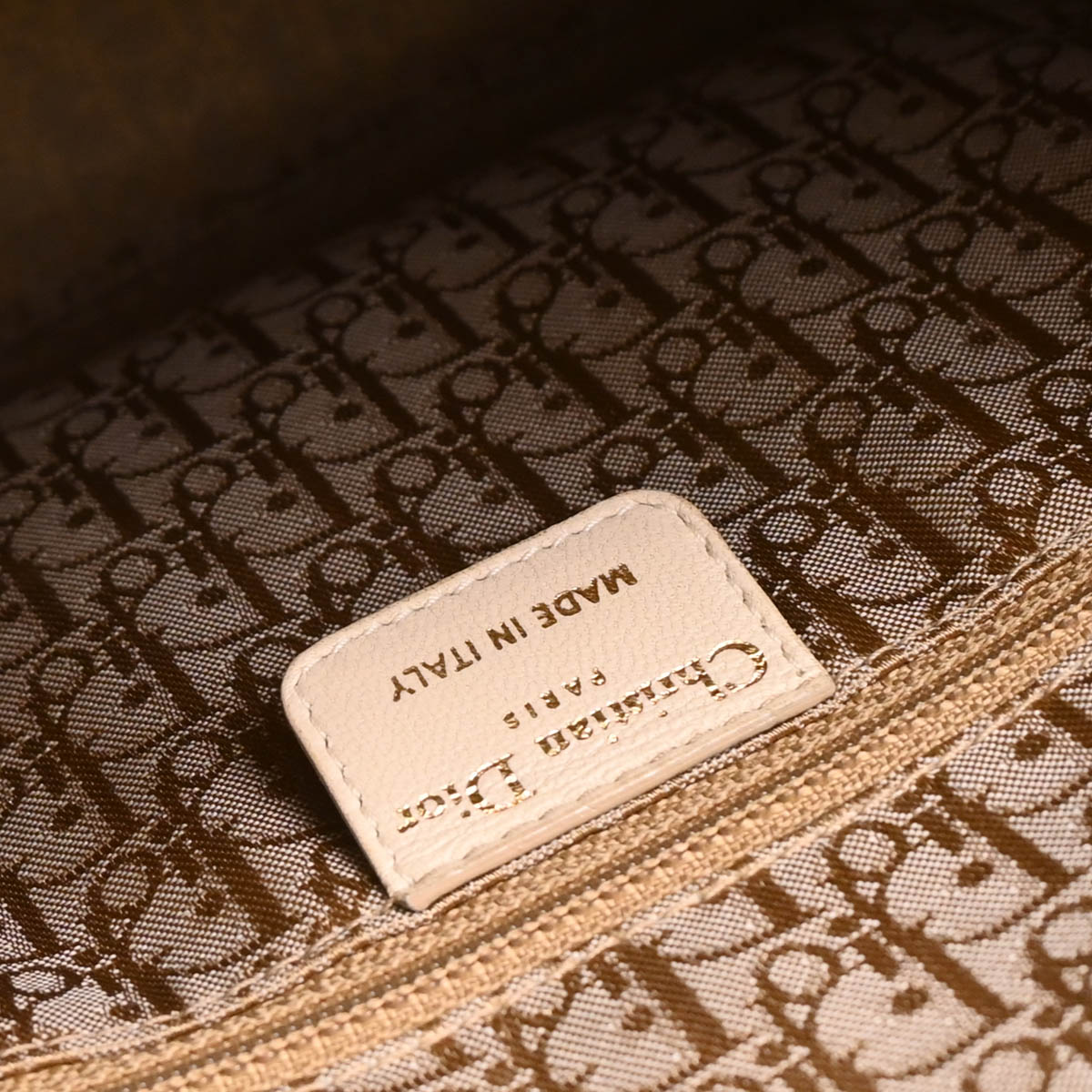 Christian Dior 2007 Beige Lambskin Large Lady Dior Cannage 2way Shoulder Handbag