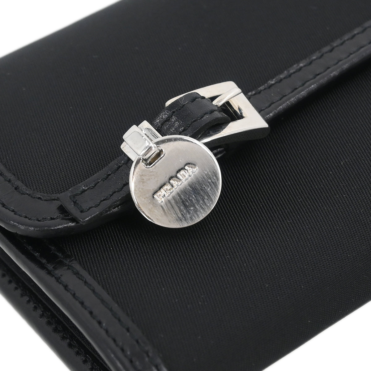 Prada Black Nylon Bifold Wallet Small Good