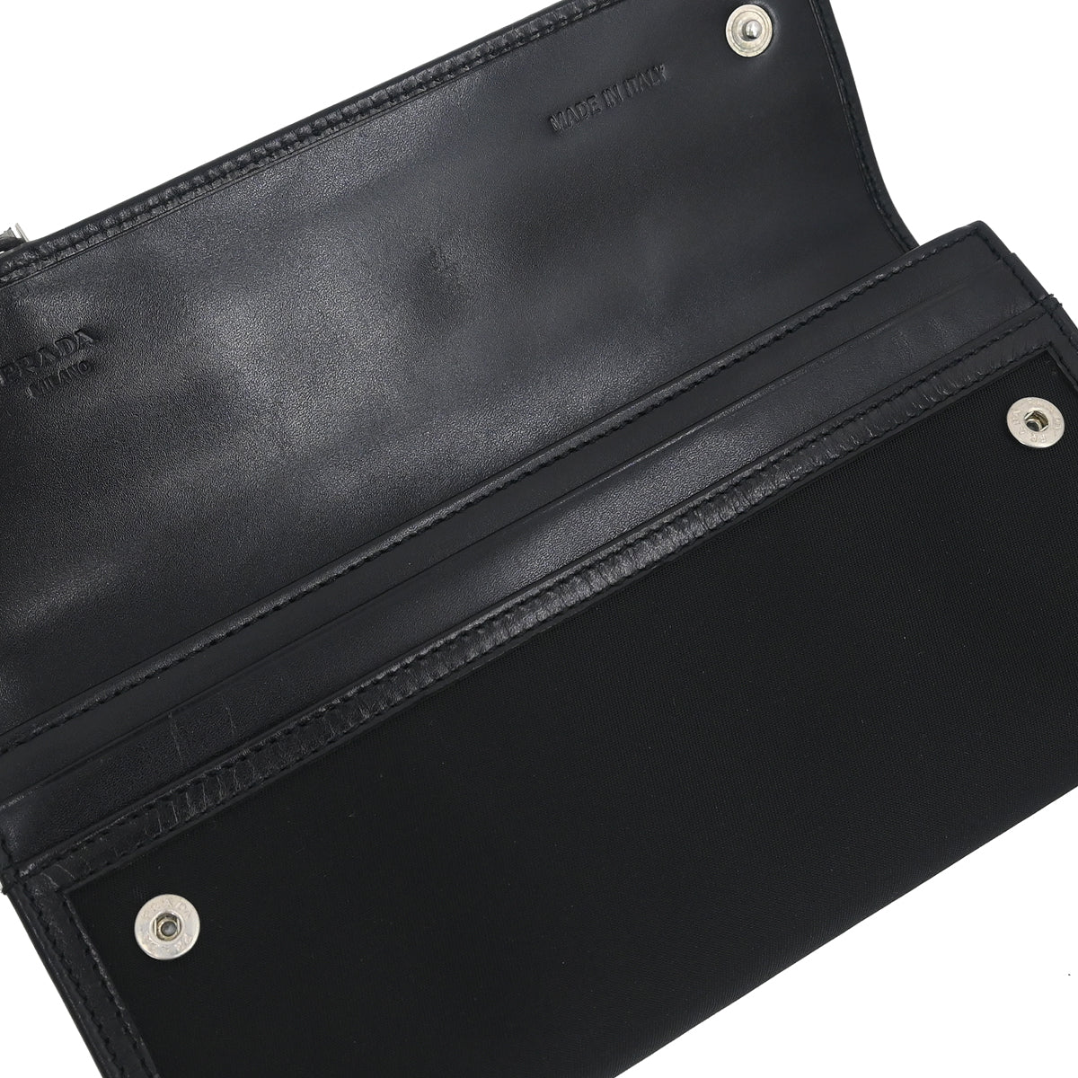 Prada Black Nylon Bifold Wallet Small Good