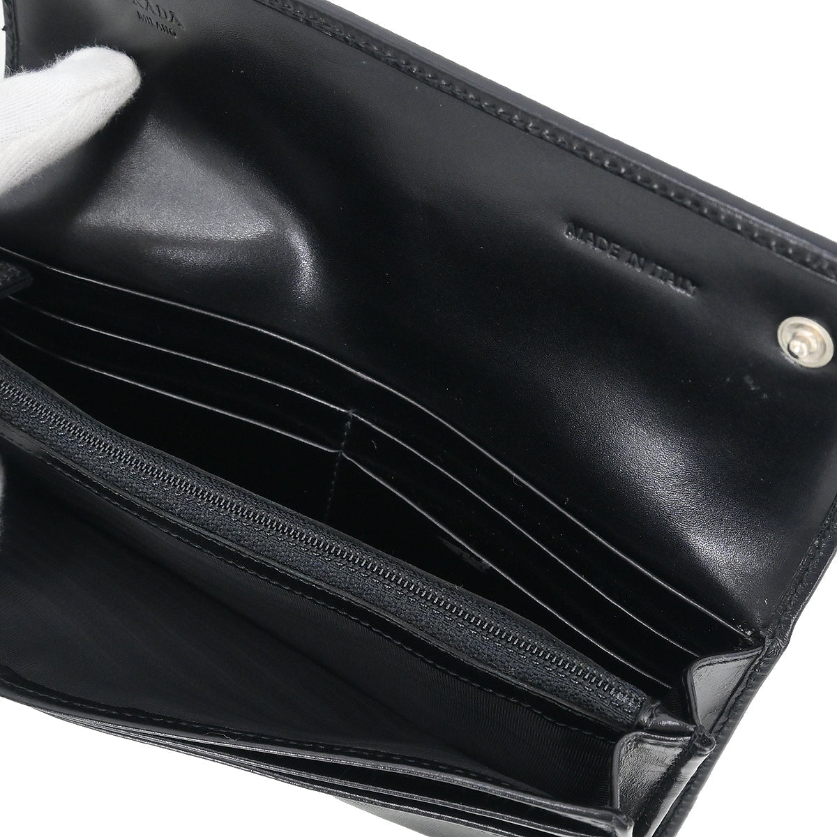 Prada Black Nylon Bifold Wallet Small Good