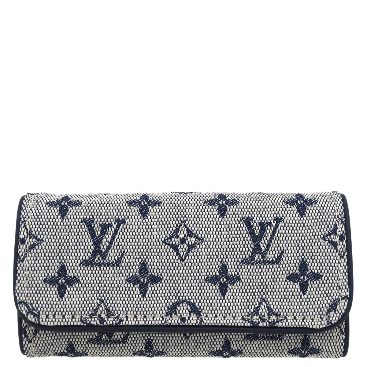Louis Vuitton 2004 Blue Monogram Mini Lin Multicles 4 Key Case M92425 Small Good