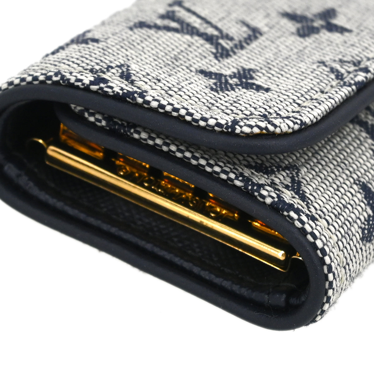 Louis Vuitton 2004 Blue Monogram Mini Lin Multicles 4 Key Case M92425 Small Good