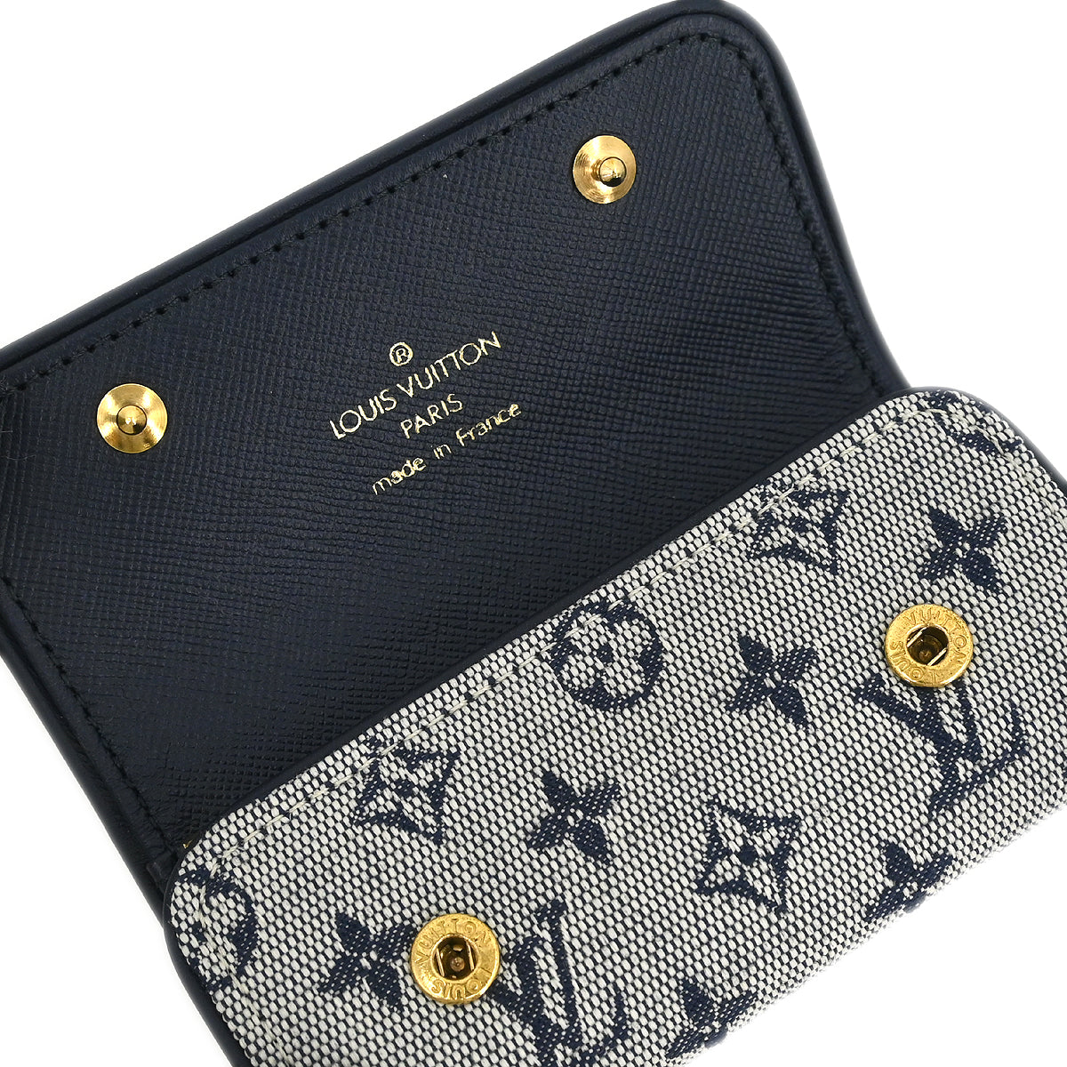 Louis Vuitton 2004 Blue Monogram Mini Lin Multicles 4 Key Case M92425 Small Good