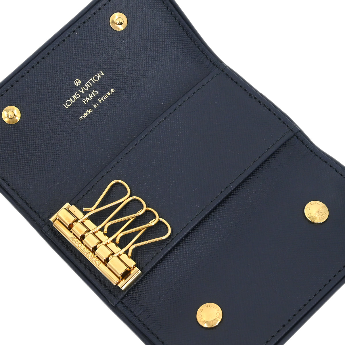 Louis Vuitton 2004 Blue Monogram Mini Lin Multicles 4 Key Case M92425 Small Good