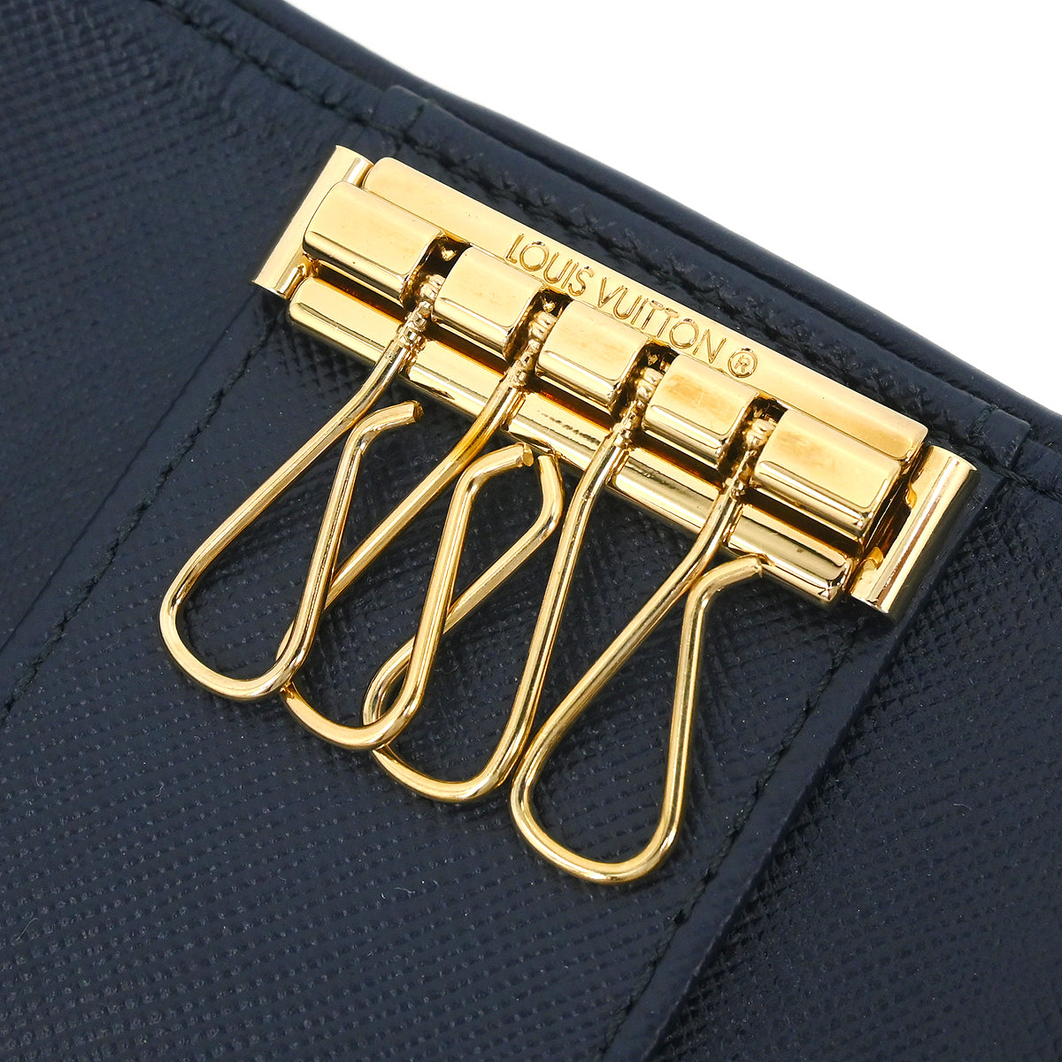 Louis Vuitton 2004 Blue Monogram Mini Lin Multicles 4 Key Case M92425 Small Good