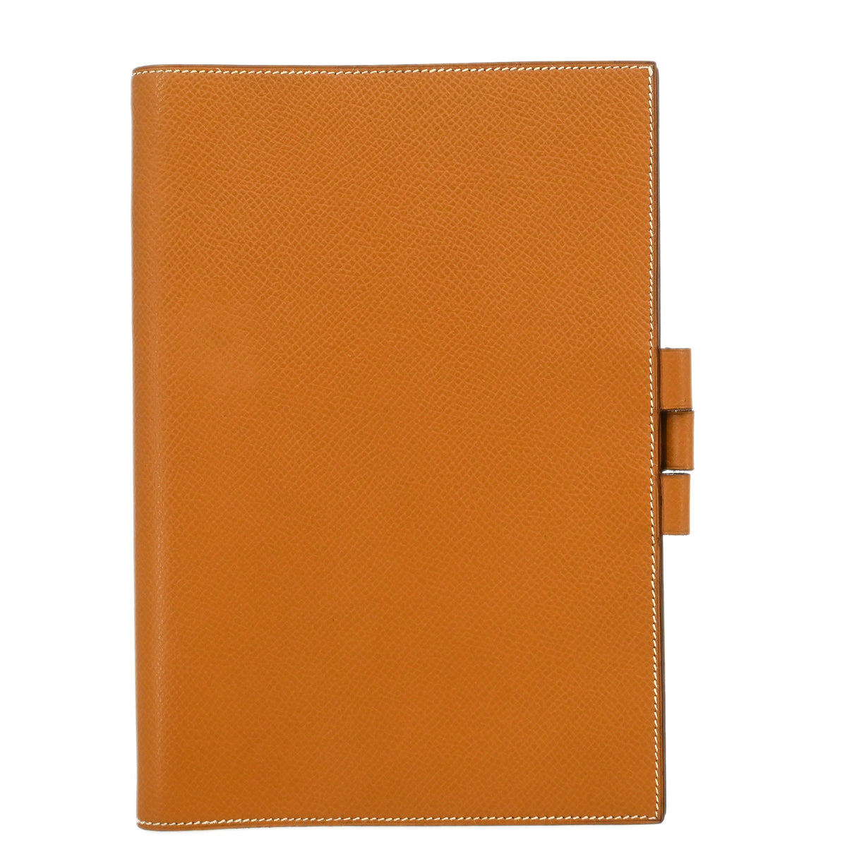 Hermes 1991 Gold Courchevel Vision Agenda Note Book Cover Small Good