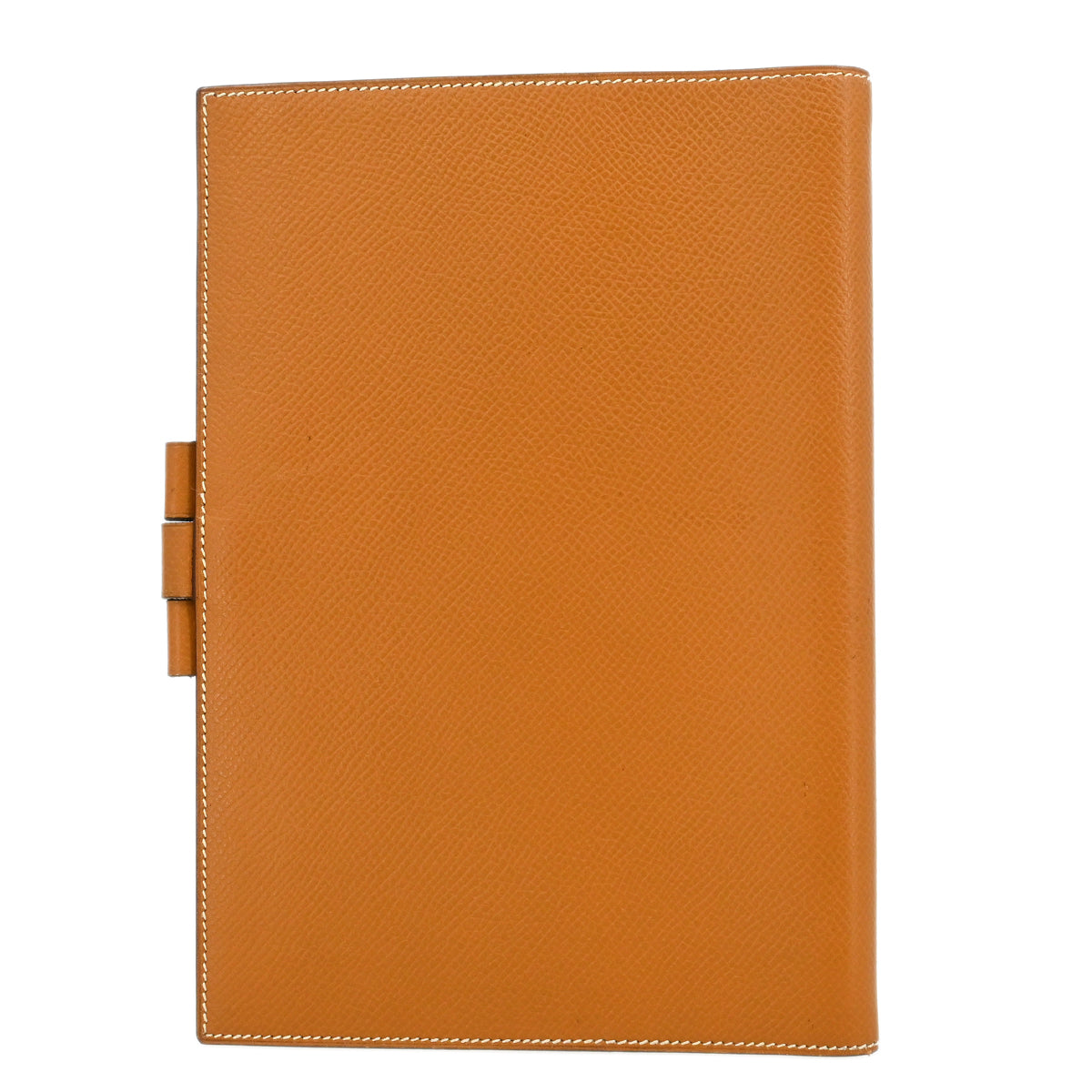 Hermes 1991 Gold Courchevel Vision Agenda Note Book Cover Small Good
