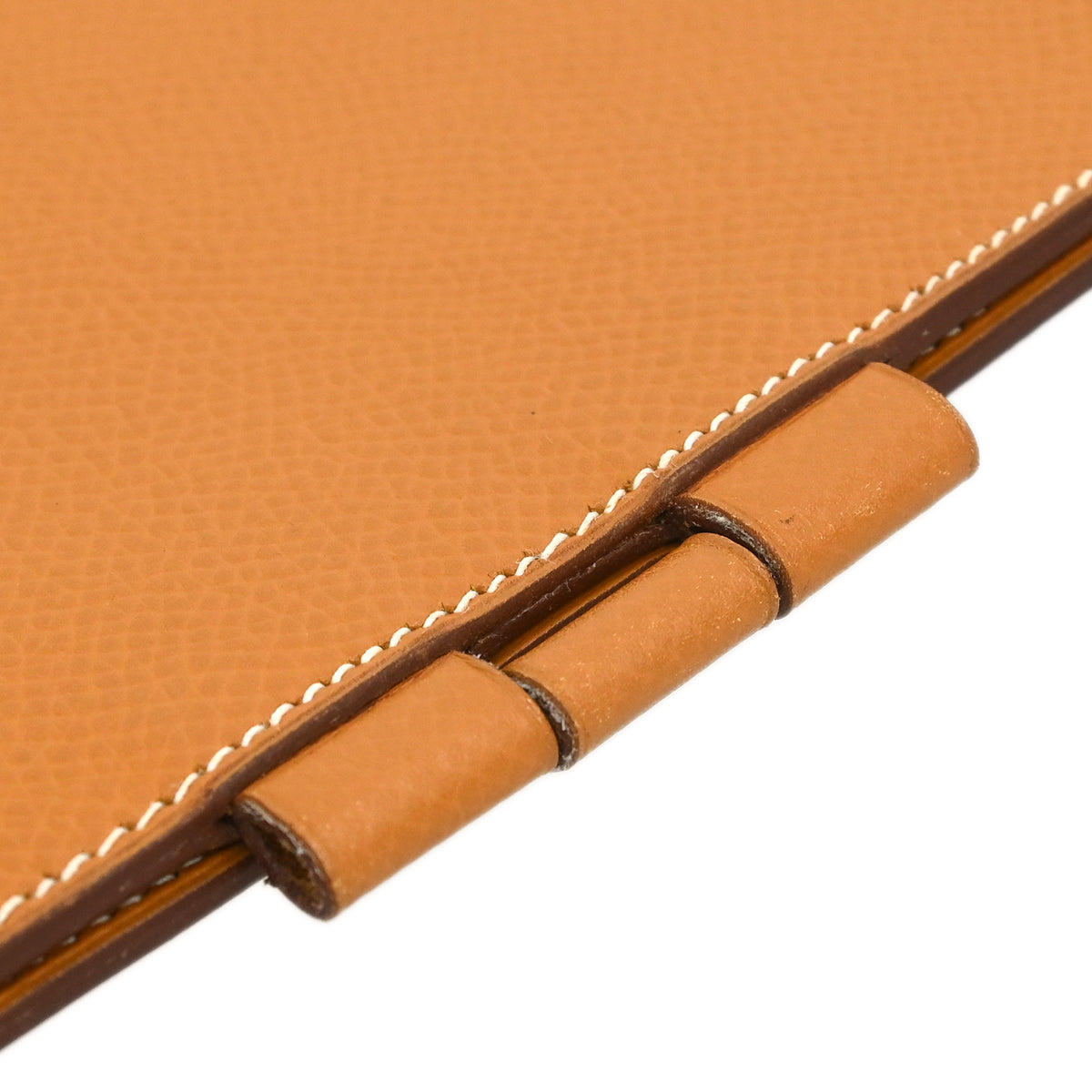 Hermes 1991 Gold Courchevel Vision Agenda Note Book Cover Small Good