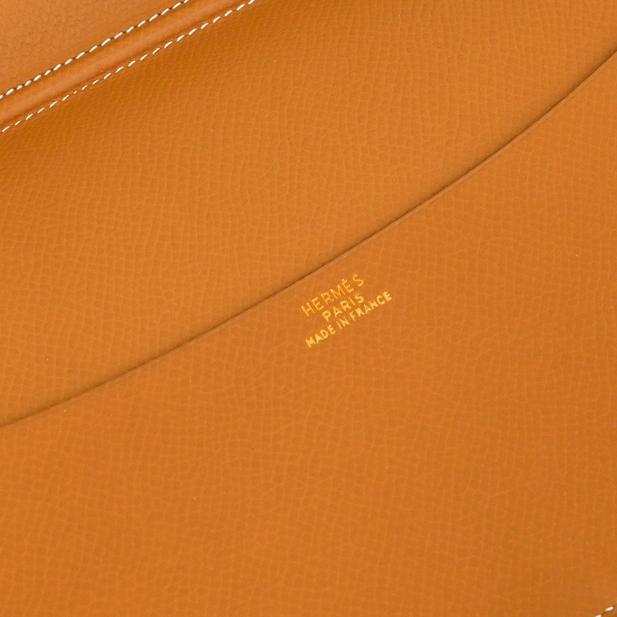 Hermes 1991 Gold Courchevel Vision Agenda Note Book Cover Small Good