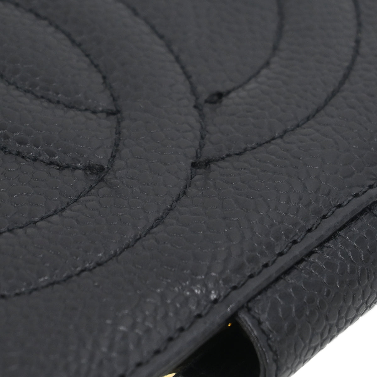 Chanel 1991-1994 Black Caviar Long Bifold Wallet