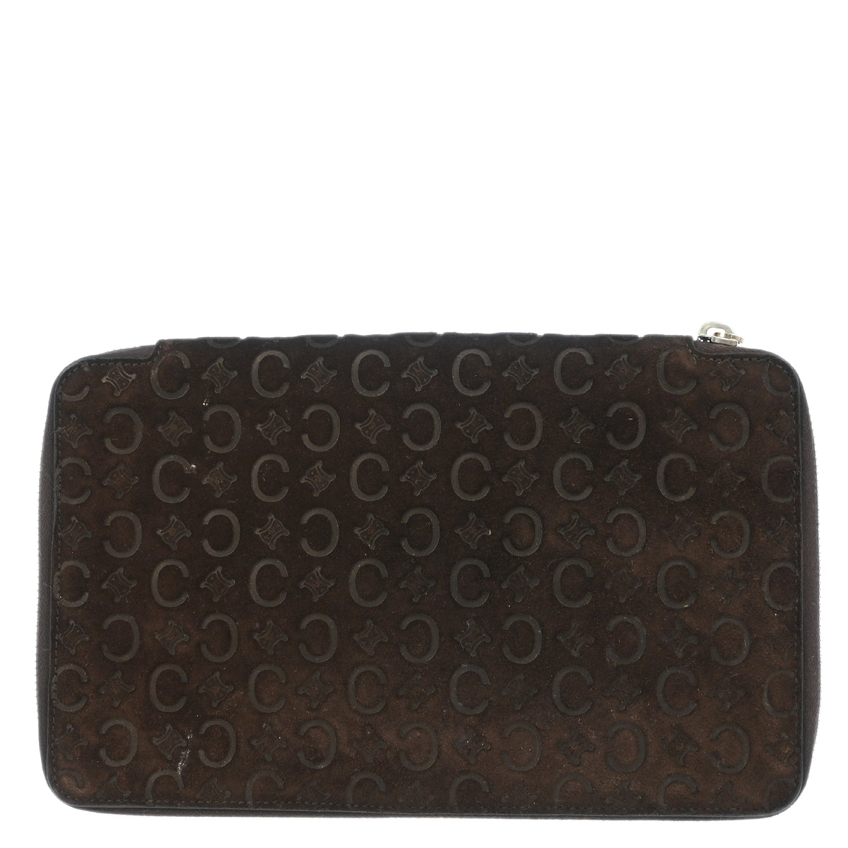 Celine Brown Suede Macadam Pouch Wallet