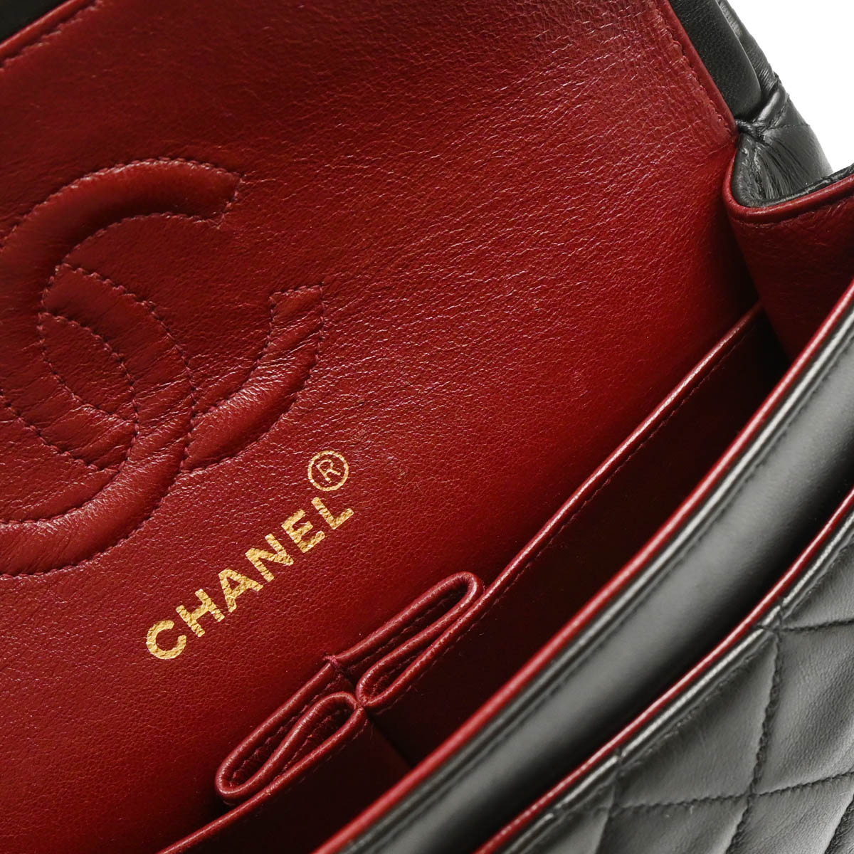 Chanel 1994-1996 Black Lambskin Small Classic Double Flap Shoulder Bag