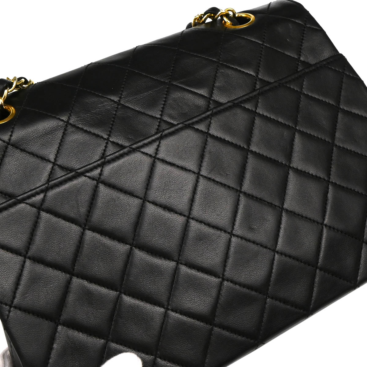 Chanel 1986-1988 Black Lambskin Single Flap Shoulder Bag