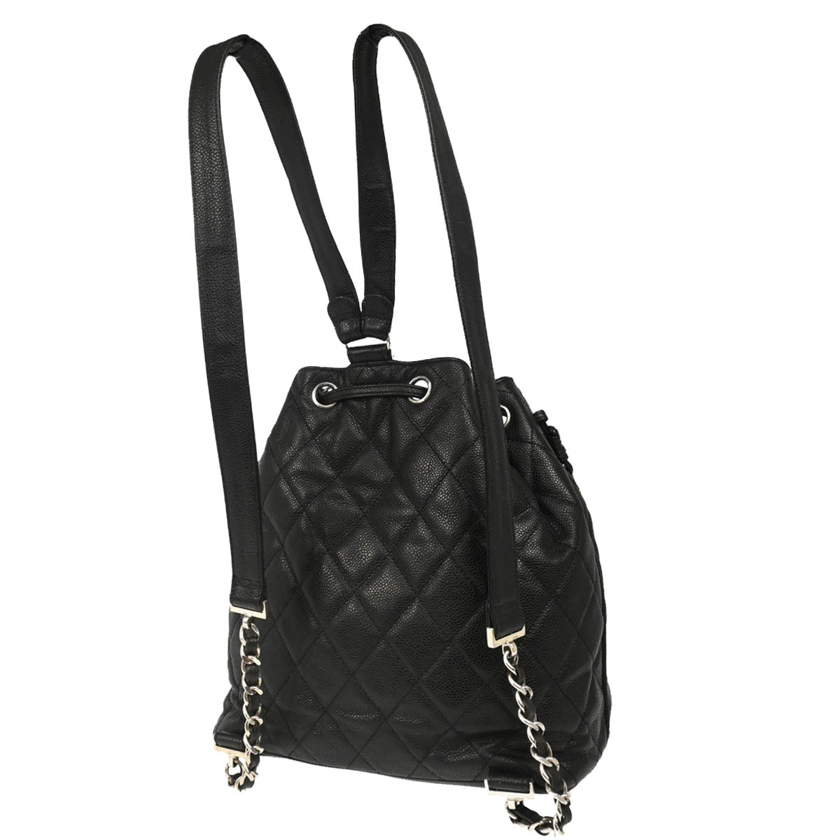 Chanel 1996-1997 Black Caviar Drawstring Backpack