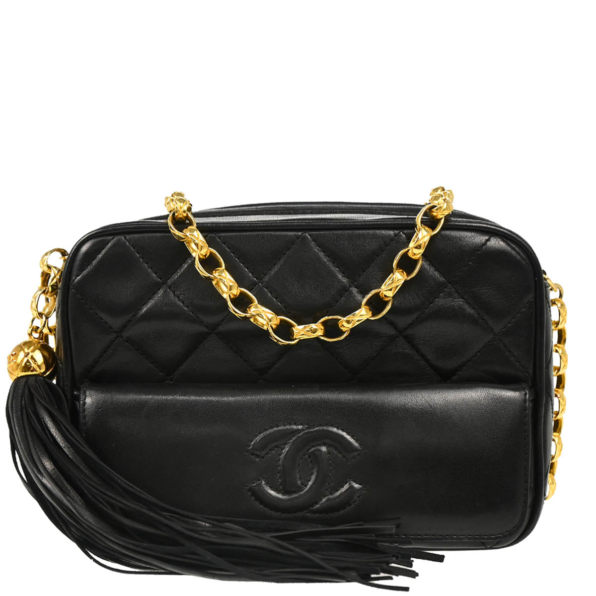 Chanel Black Lambskin Camera Bag Mini
