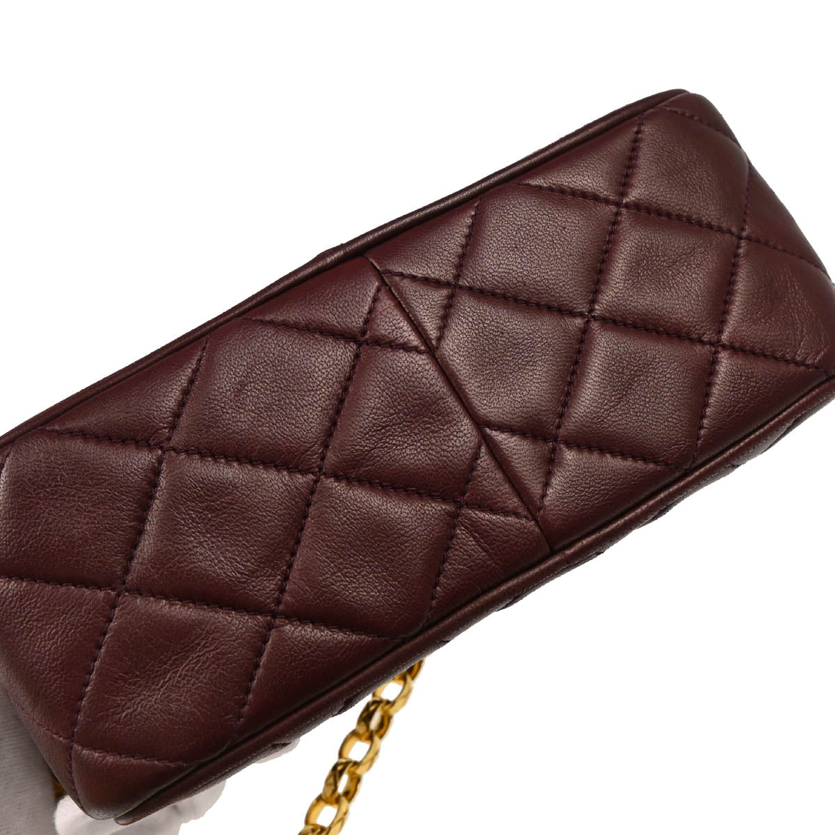Chanel 1991-1994 Bordeaux Lambskin Camera Bag Mini