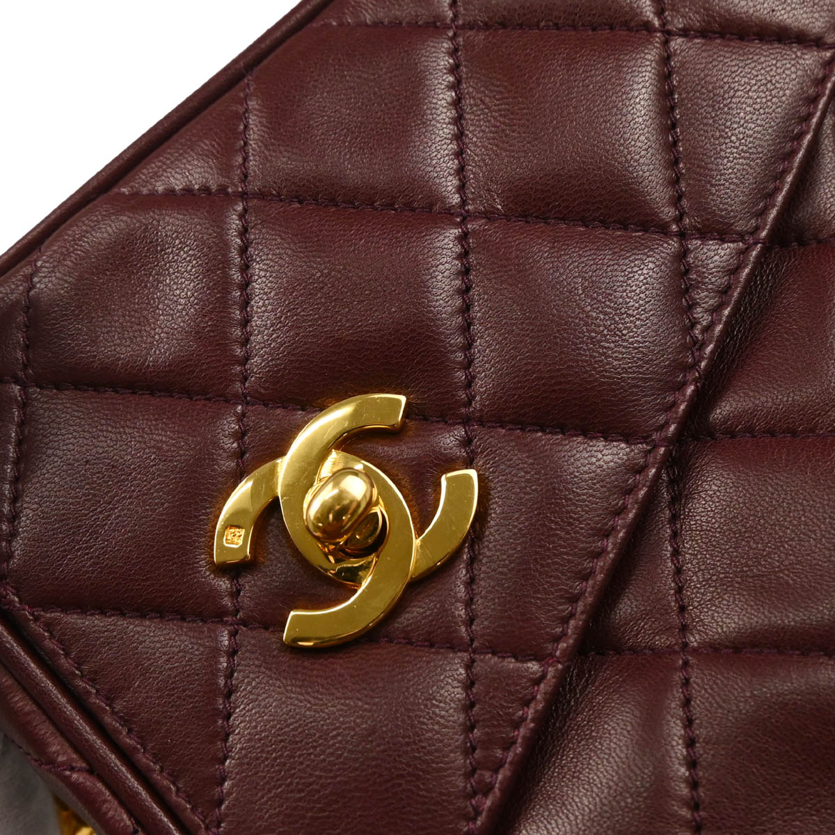 Chanel 1991-1994 Bordeaux Lambskin Camera Bag Mini