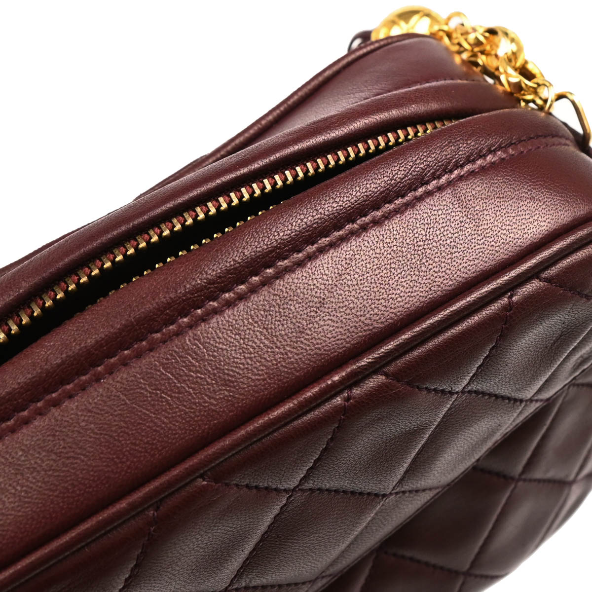 Chanel 1991-1994 Bordeaux Lambskin Camera Bag Mini