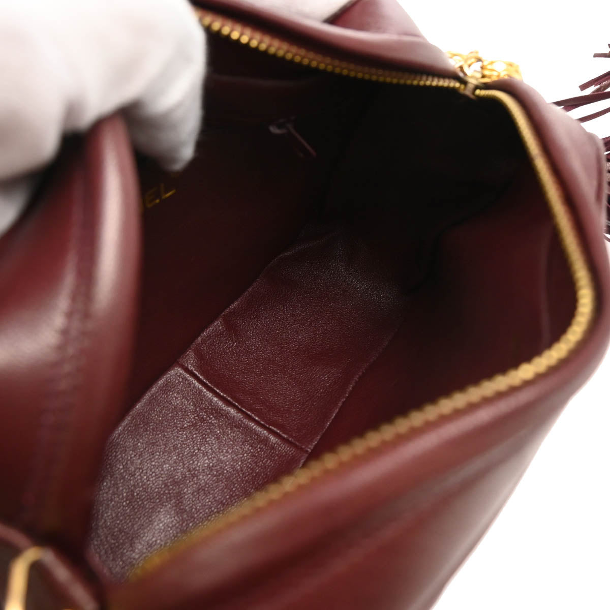 Chanel 1991-1994 Bordeaux Lambskin Camera Bag Mini