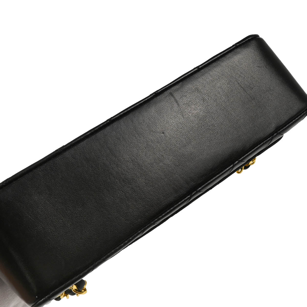 Chanel 1989-1991 Black Lambskin Chain Shoulder Bag