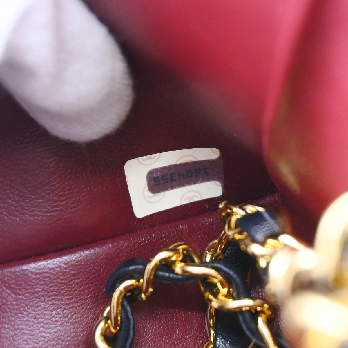 Chanel 1989-1991 Black Lambskin Chain Shoulder Bag