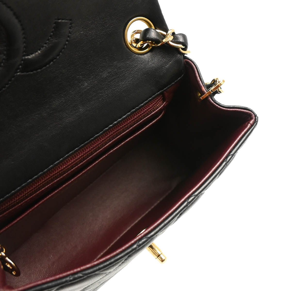 Chanel 2000-2002 Black Lambskin Mini Classic Square Flap Shoulder Bag 17