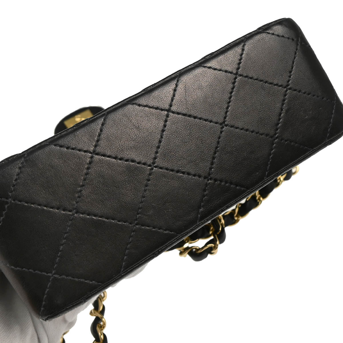 Chanel 2000-2002 Black Lambskin Mini Classic Square Flap Shoulder Bag 17