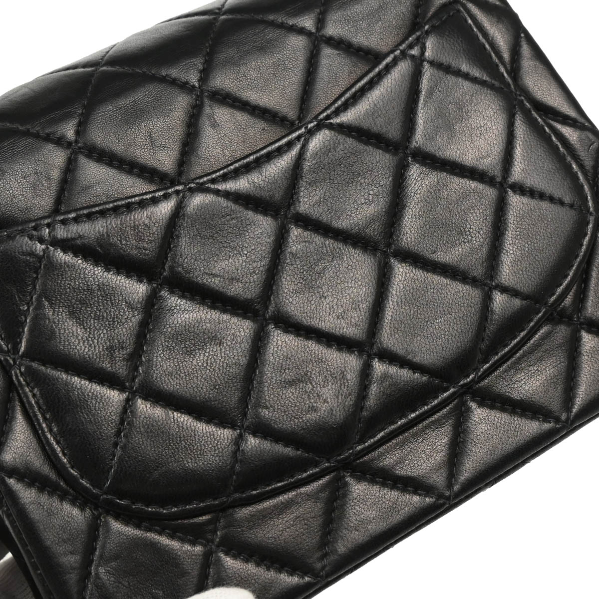 Chanel 2000-2002 Black Lambskin Mini Classic Square Flap Shoulder Bag 17