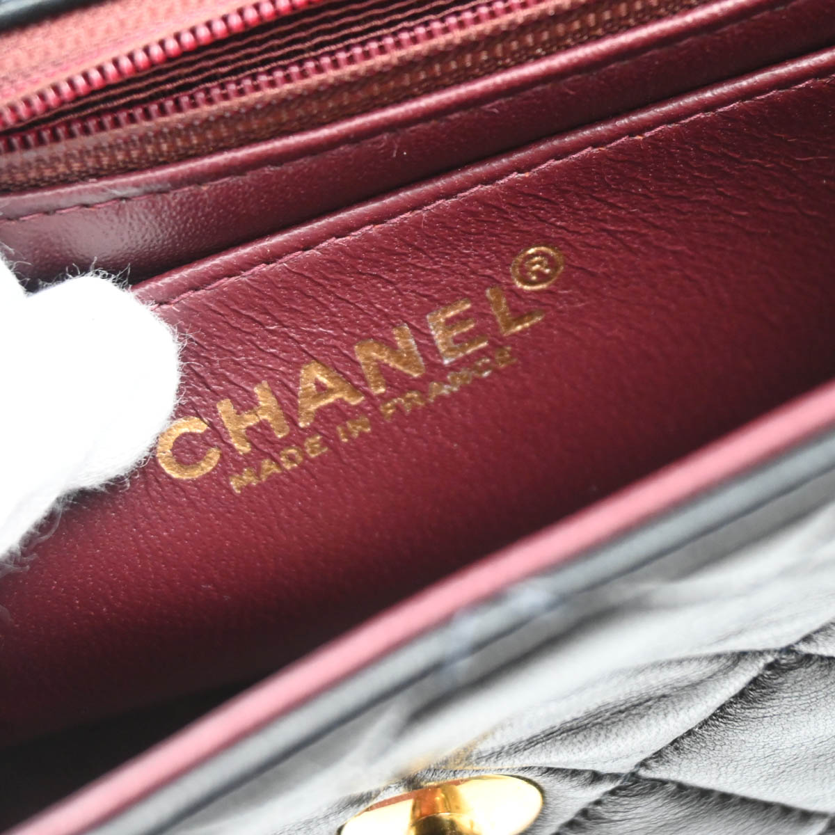 Chanel 2000-2002 Black Lambskin Mini Classic Square Flap Shoulder Bag 17