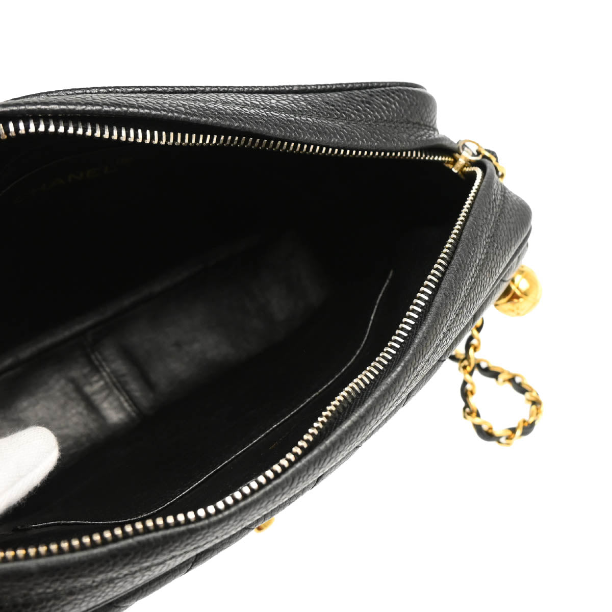 Chanel 1991-1994 Black Caviar Camera Bag Small