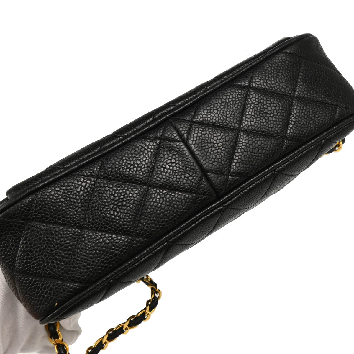 Chanel 1991-1994 Black Caviar Camera Bag Small