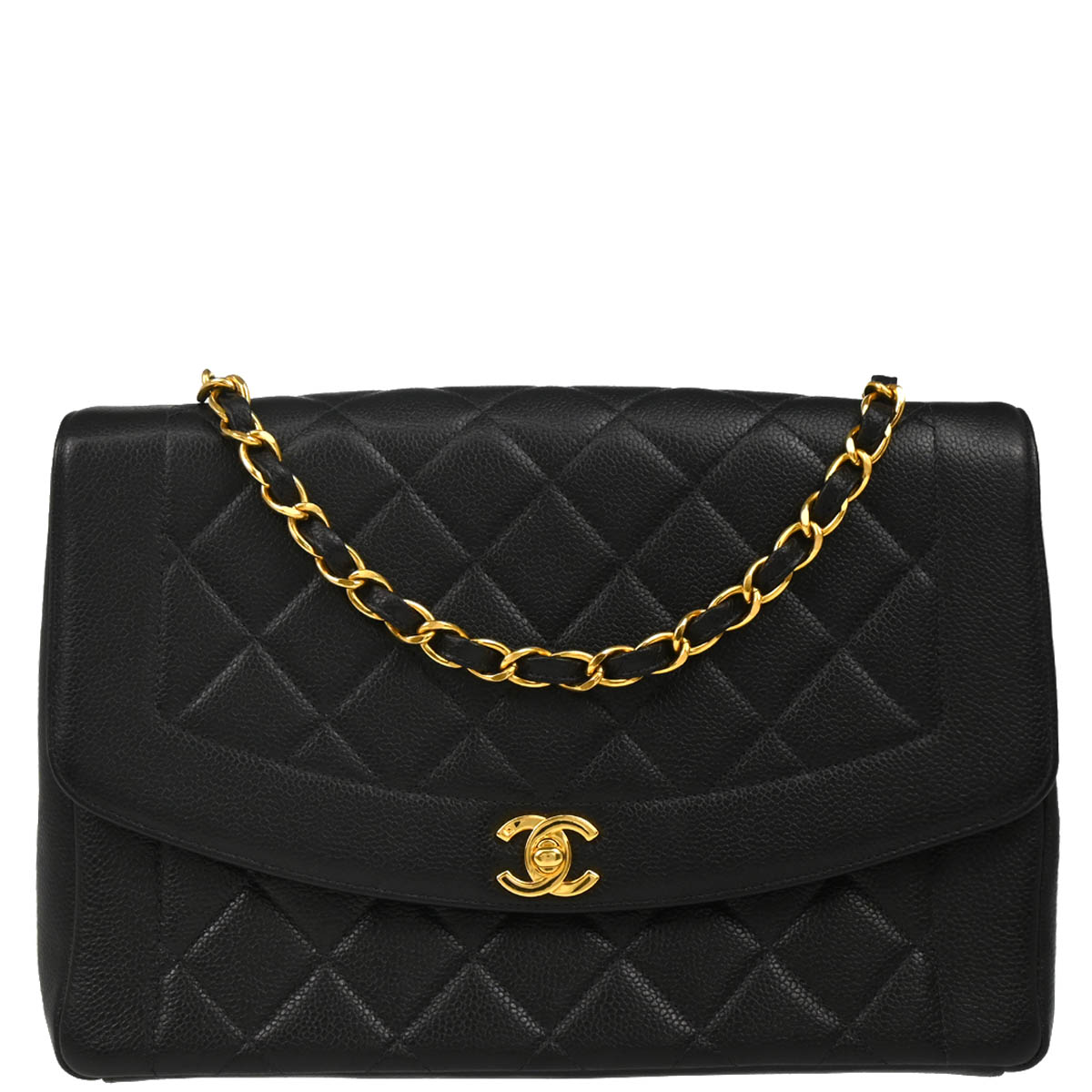 Chanel 1996-1997 Black Caviar Shoulder Bag