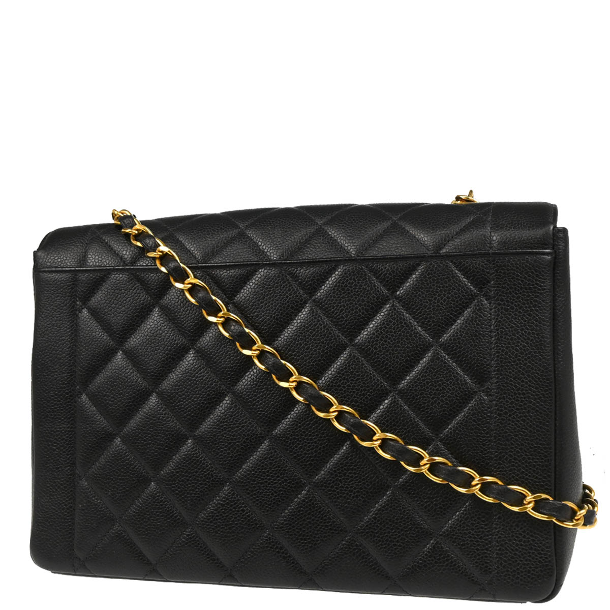 Chanel 1996-1997 Black Caviar Shoulder Bag