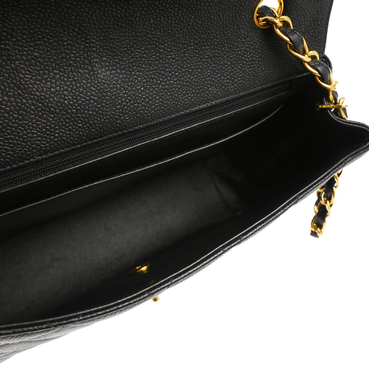 Chanel 1996-1997 Black Caviar Shoulder Bag