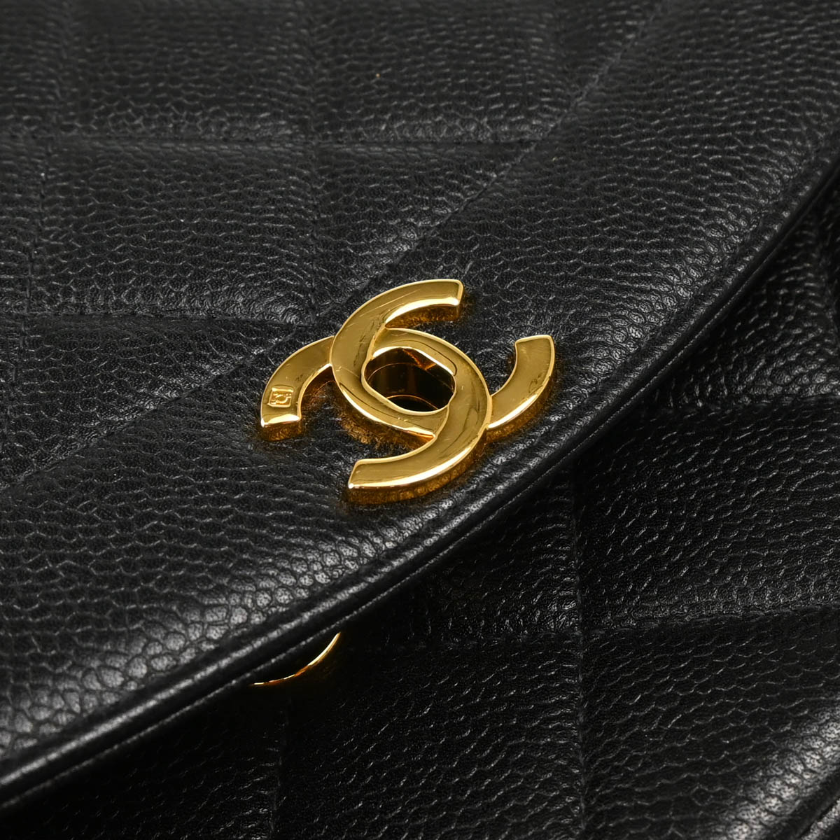 Chanel 1996-1997 Black Caviar Shoulder Bag