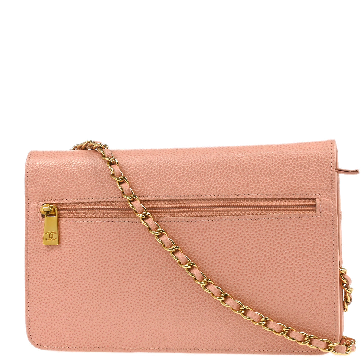 Chanel 2003-2004 Pink Caviar Timeless WOC Chain Shoulder Wallet Bag