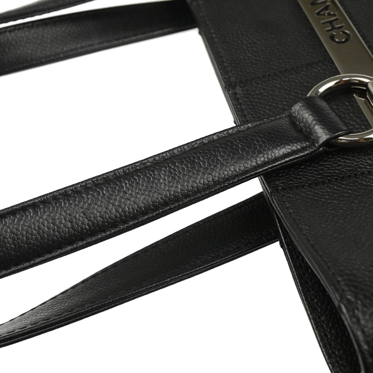 Chanel 2005-2006 Black Caviar Choco Bar Tote Bag