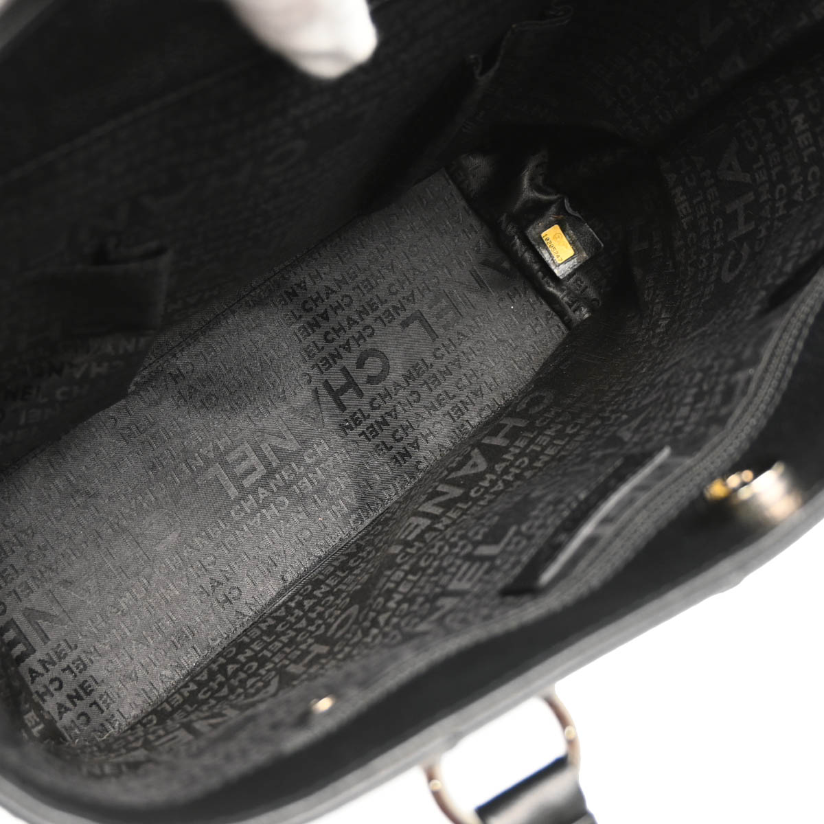 Chanel 2005-2006 Black Caviar Choco Bar Tote Bag