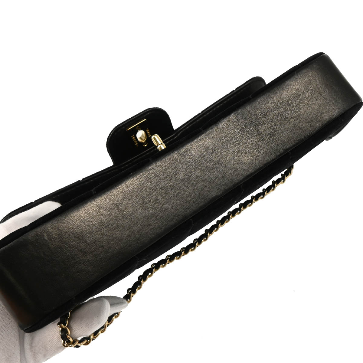 Chanel 2002-2003 Black Velvet Choco Bar Shoulder Bag