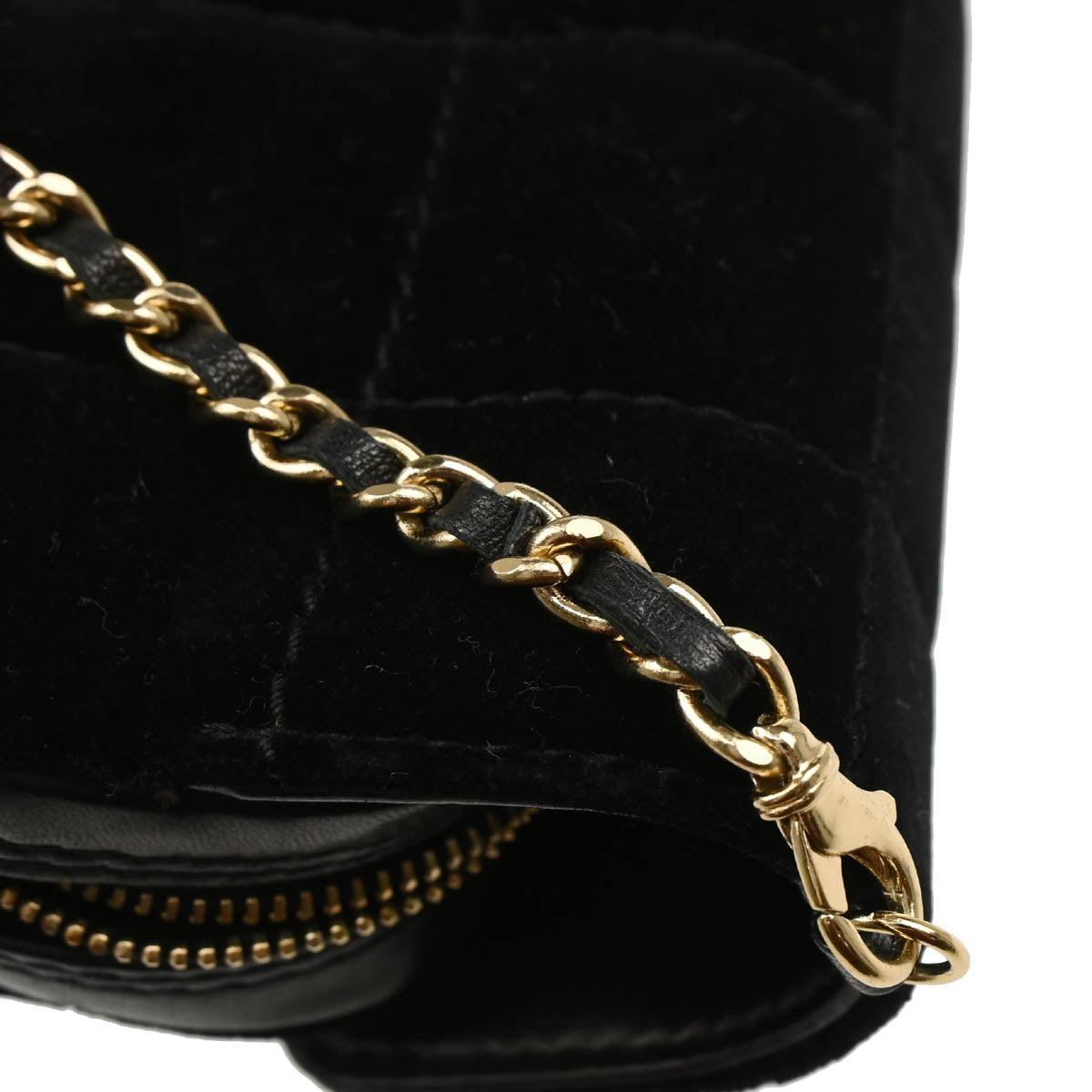 Chanel 2002-2003 Black Velvet Choco Bar Shoulder Bag