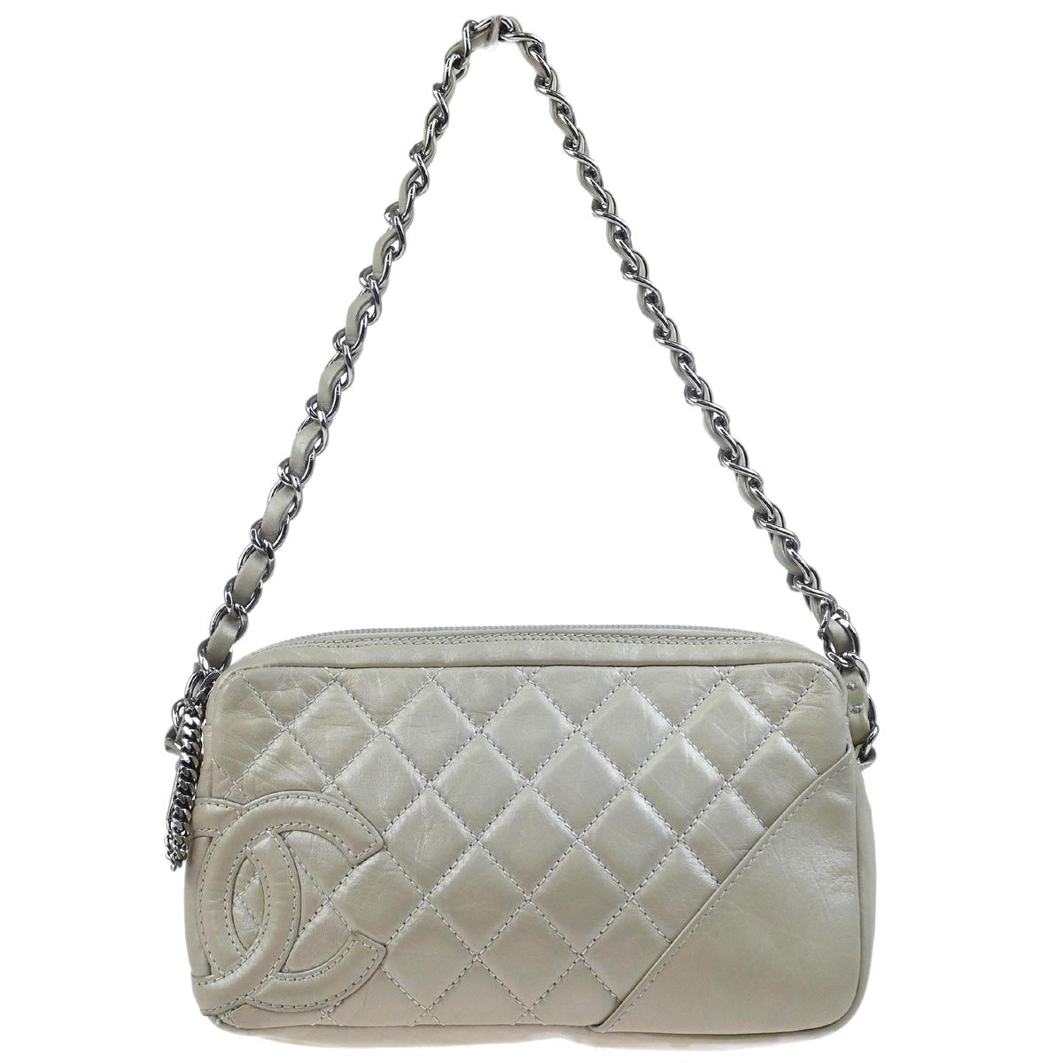 Chanel 2006-2008 Light Gray Calfskin Cambon Ligne Handbag