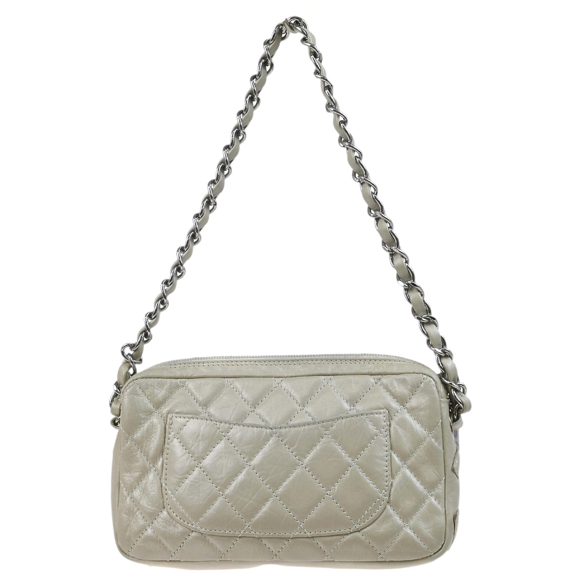 Chanel 2006-2008 Light Gray Calfskin Cambon Ligne Handbag