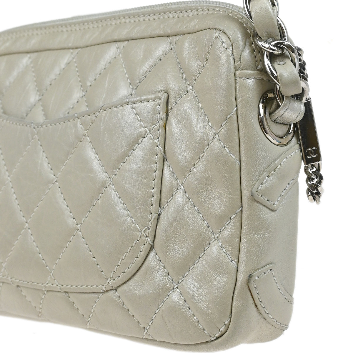 Chanel 2006-2008 Light Gray Calfskin Cambon Ligne Handbag