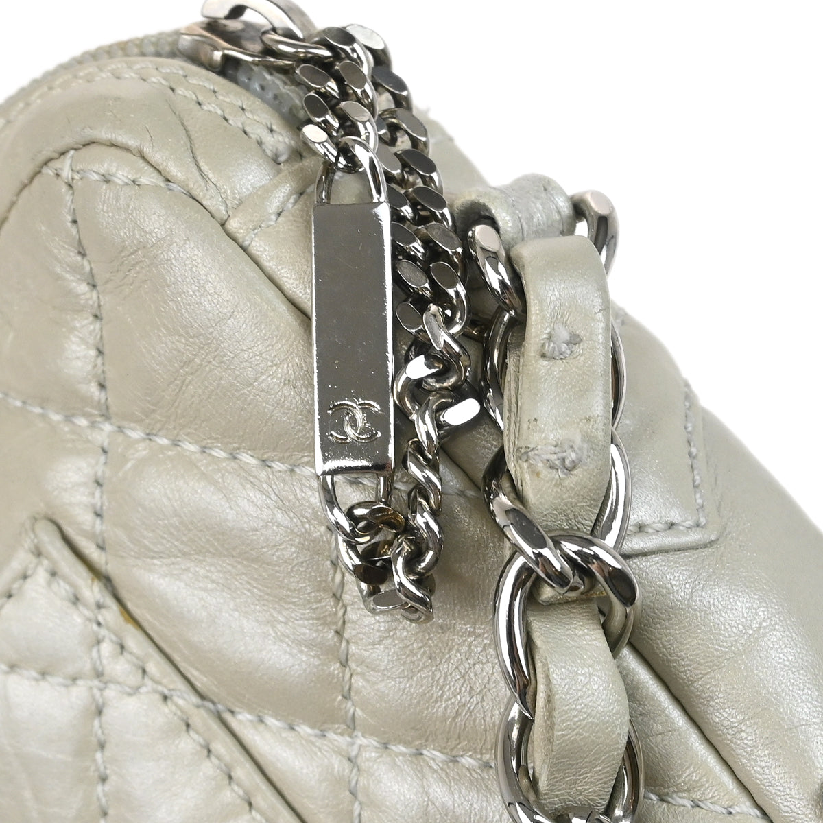 Chanel 2006-2008 Light Gray Calfskin Cambon Ligne Handbag