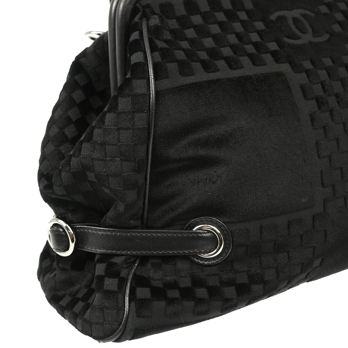 Chanel 2005-2006 Black Velvet 2way Shoulder Handbag
