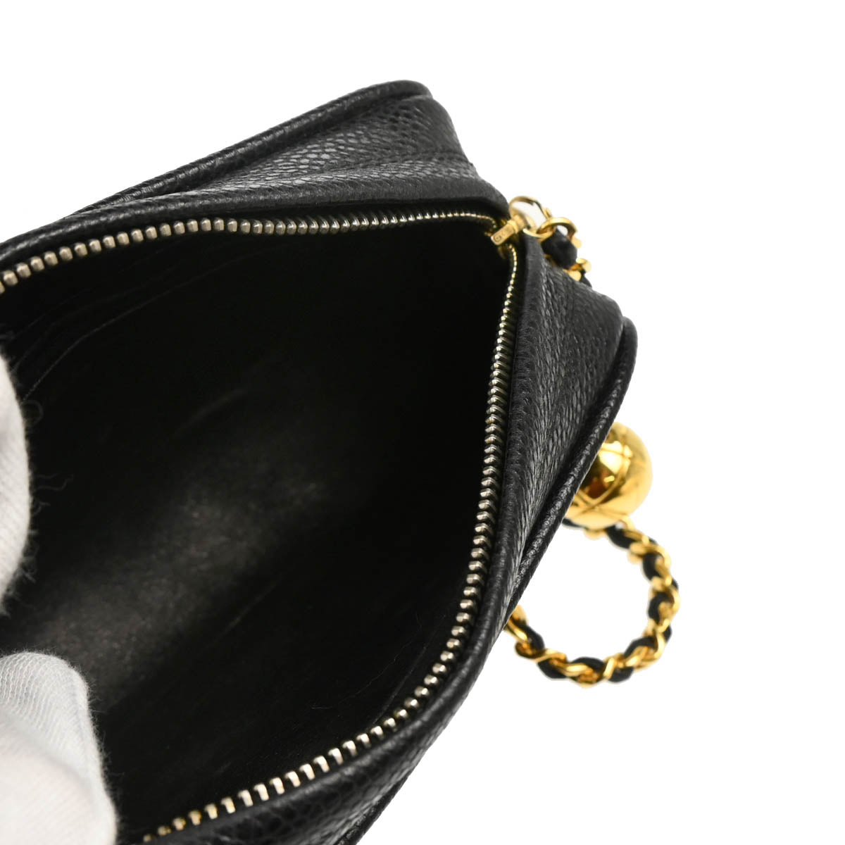 Chanel 1991-1994 Black Caviar Camera Bag Mini