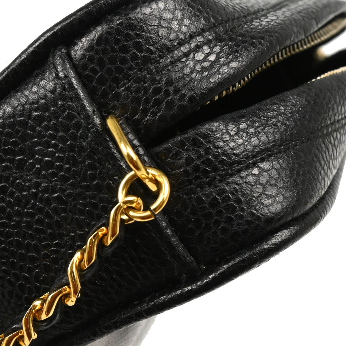 Chanel 1991-1994 Black Caviar Camera Bag Mini